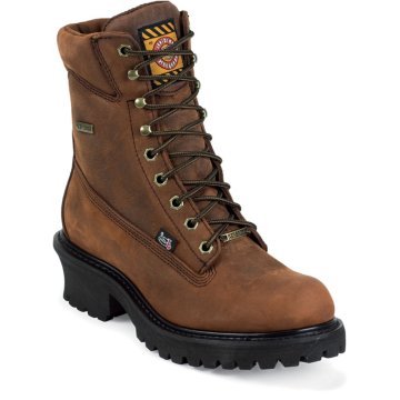 Justin Original Work Mahogany Harness Gore-Tex Logger - WK615