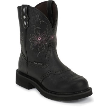 Justin Original Work Black Pebble Grain Waterproof Steel Toe - WKL9982