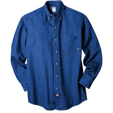 Dickies Apparel Long-Sleeve Button-Down Denim Shirt - WL300-RNB