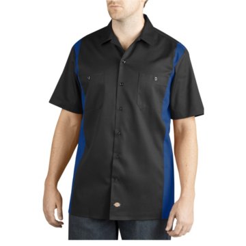 Dickies Apparel Regular Fit Two-Tone Short Sleeve Work Shirt - WS508-BKRB