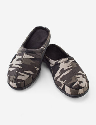 black series memory foam slippers
