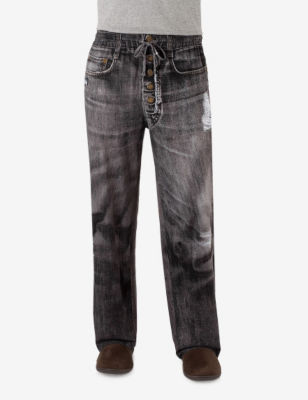 mens blue jean pajama pants