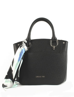 UPC 653806235833 London Fog Wembley Satchel Handbag & Scarf Black