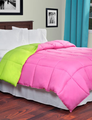 Lavish Home Reversible Pink & Lime Green Down Alternative Comforter