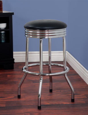 Lavish Home Retro Ribbed Swivel Bar Stool Stage Stores