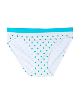 green and white polka dot bikini