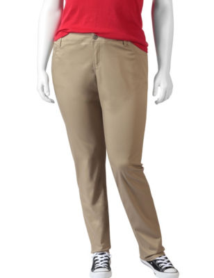 UPC 792831002208 product image for Dickies Solid Color Uniform Twill Pants - Juniors Plus - Khaki - 22 - Dickies | upcitemdb.com