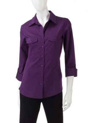 UPC 882835163545 product image for Zac & Rachel Solid Color Knit-To-Fit Utility Top - Black - XL - Zac & Rachel | upcitemdb.com