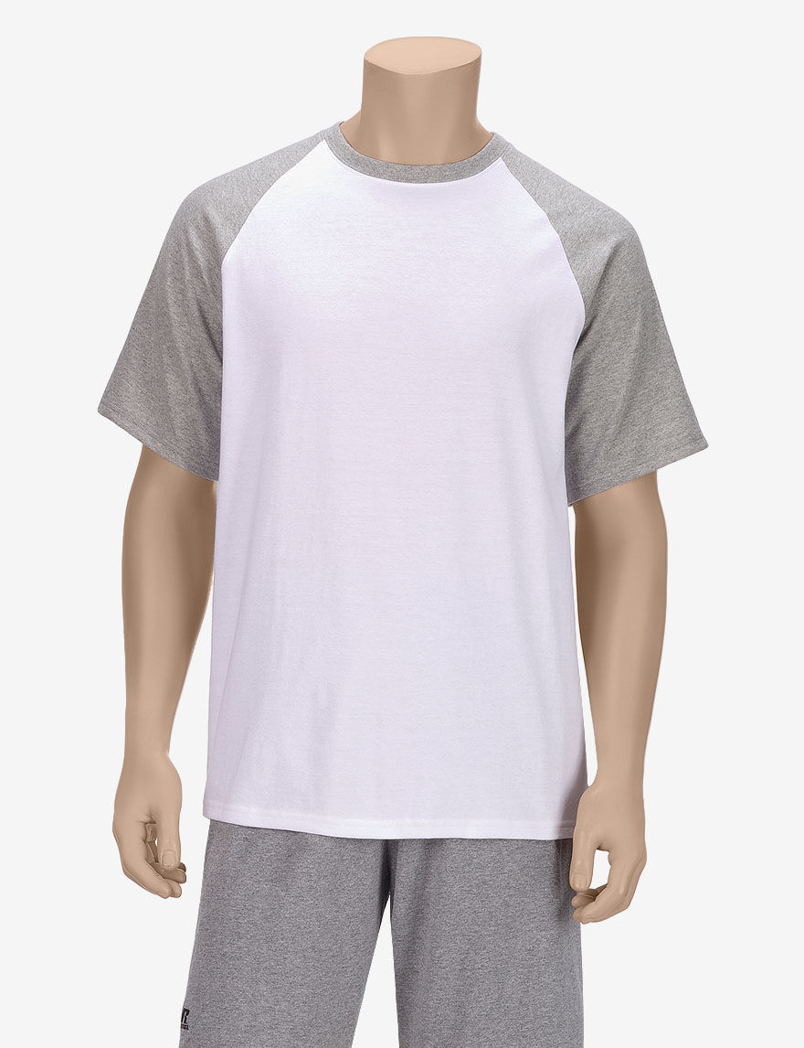 UPC 888282044833 product image for Spalding Basic Raglan T-shirt - White / Grey - XXL - Spalding | upcitemdb.com