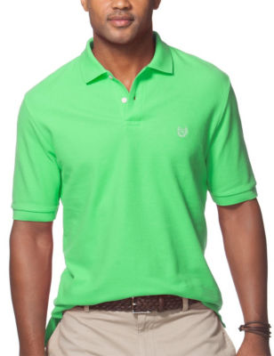 Chaps Solid Color Lime Green Pique Polo Shirt Stage Stores