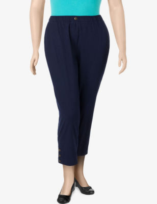 UPC 712439000352 product image for Cathy Daniels Navy Flatter-Fit Pull-On Capris - Plus-sizes - Navy - 2X - Cathy D | upcitemdb.com