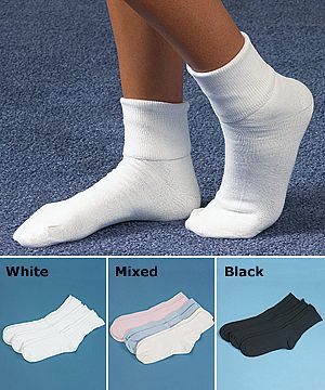 Women's All-Cotton Ankle Socks - 3 Pairs