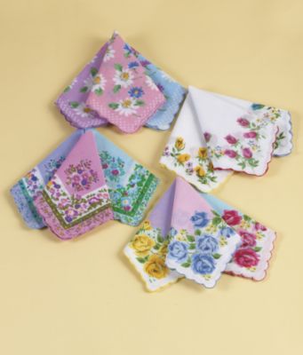 Floral Handkerchiefs - Set of 12