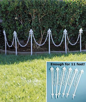 Chain & Post Border Fencing - Set of 6