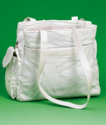 White Patchwork Leather Bag