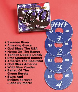 100 Favorite Patriotic Songs - 4-CD Set