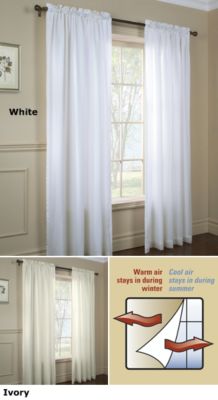 Thermavoile Insulated Sheer Panel Valance Home Linens All