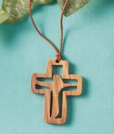 Olive Wood Crucifix Pendant