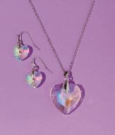 Iridescent Heart Jewelry Set