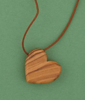 Olive Wood Heart Pendant