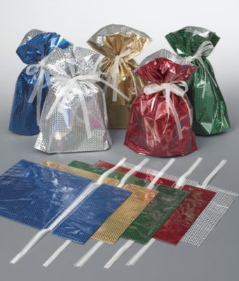 Holographic Gift Bags with Cards - Set of 10