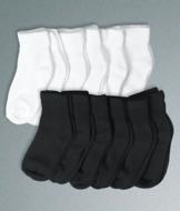 Black Loose-Fit Socks - 6 Pairs of Women's Size 9-11