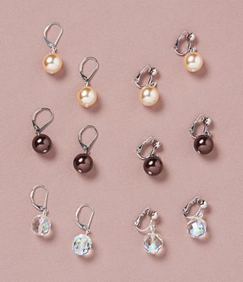 Bead Drop Pierced Earring Collection - 3 Pairs