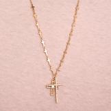 Goldtone Cross Necklace