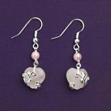 Rose Quartz Heart Pierced Earrings