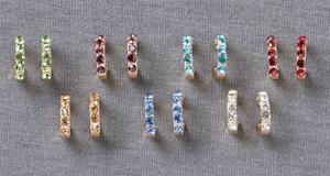 Crystal-Studded Hoop Earrings - Set of 7