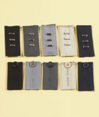 5 Button- and 5 Hook-Style Waistband Extenders