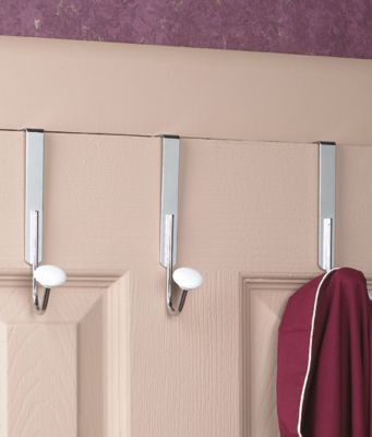 6 Chromed Steel Over-Door Hooks