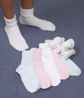 White Buster Brown Anklets - 5-Pair Set