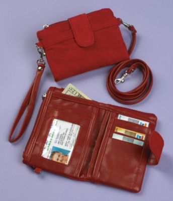 Red Suede Mini Clutch Bag