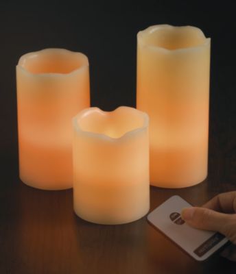Flameless Candles with Remote - Set of 3