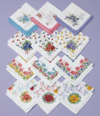 Floral Hankies - Set of 24