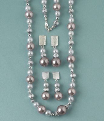 Gray Pearl-Look Necklace