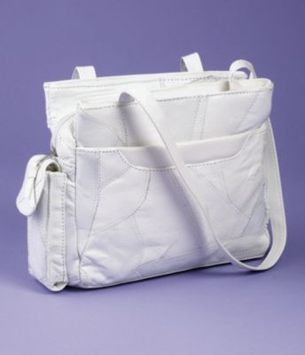 White Patchwork Shoulder Bag 