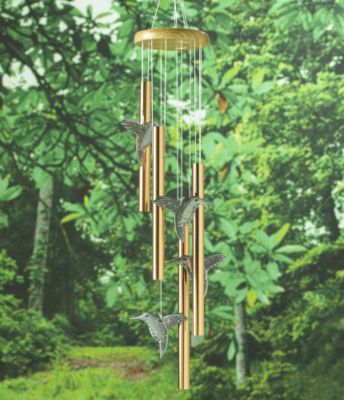 Pewter Hummingbird Wind Chime