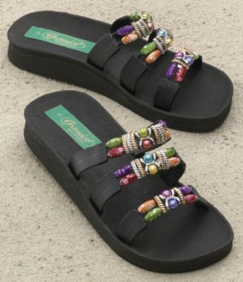 Slip-On Beaded Sandals