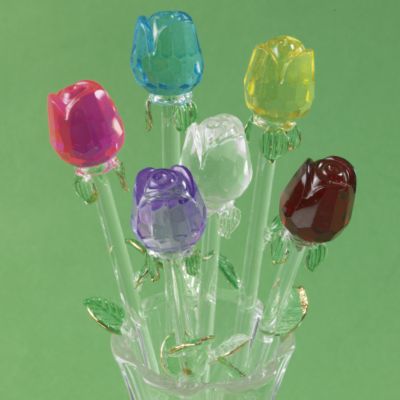 Glass Roses - Set of 6