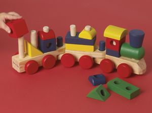 Solid Wood Stacking Train