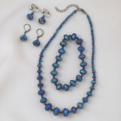 Cerulean Blue Bead Necklace 