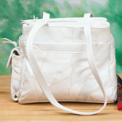 White Patchwork Leather Bag