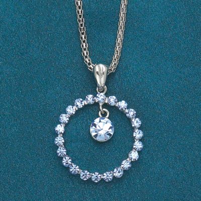 Blue Stone Circle Necklace