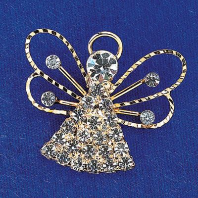 Crystal Angel Pin