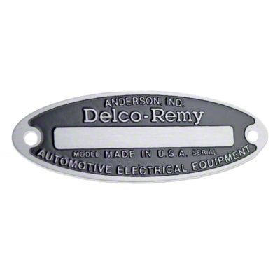 Distributor / Generator / Starter Tag For 6-Volt Delco Remy