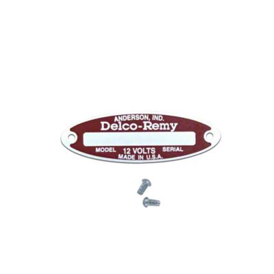 blank starter / generator Tag for 12-V Delco Remy with 2 rivets