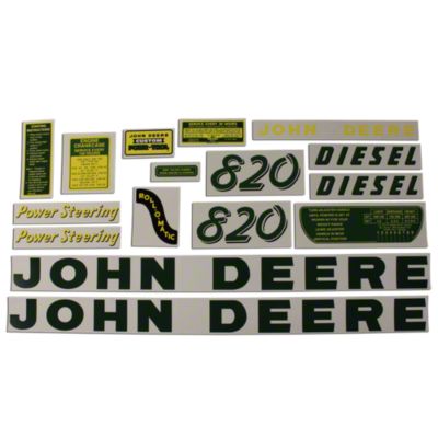 John Deere 820 2-cyl., Mylar Decal Set