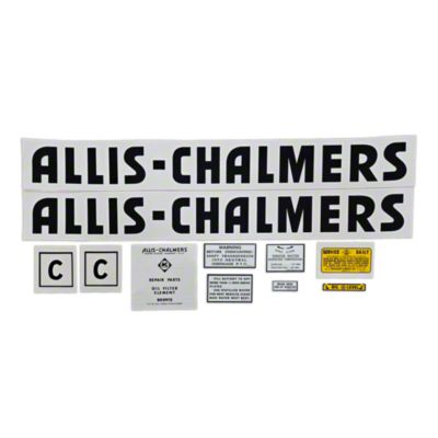 AC C 1944 &amp; up Black Even Letters: Mylar Decal Set